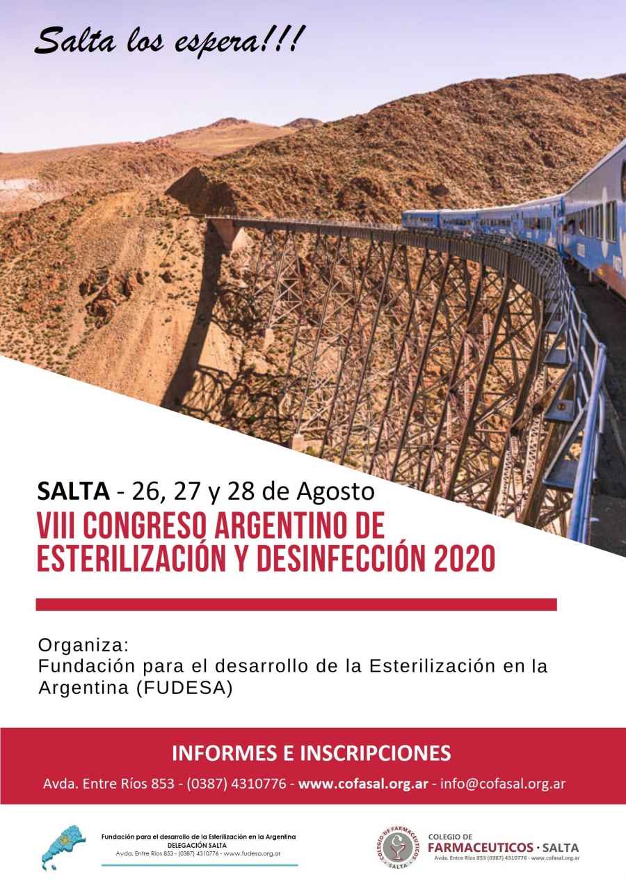 VIII&deg; Congreso de Esterilizaci&oacute;n y Desinfecci&oacute;n &ndash; Salta 2020